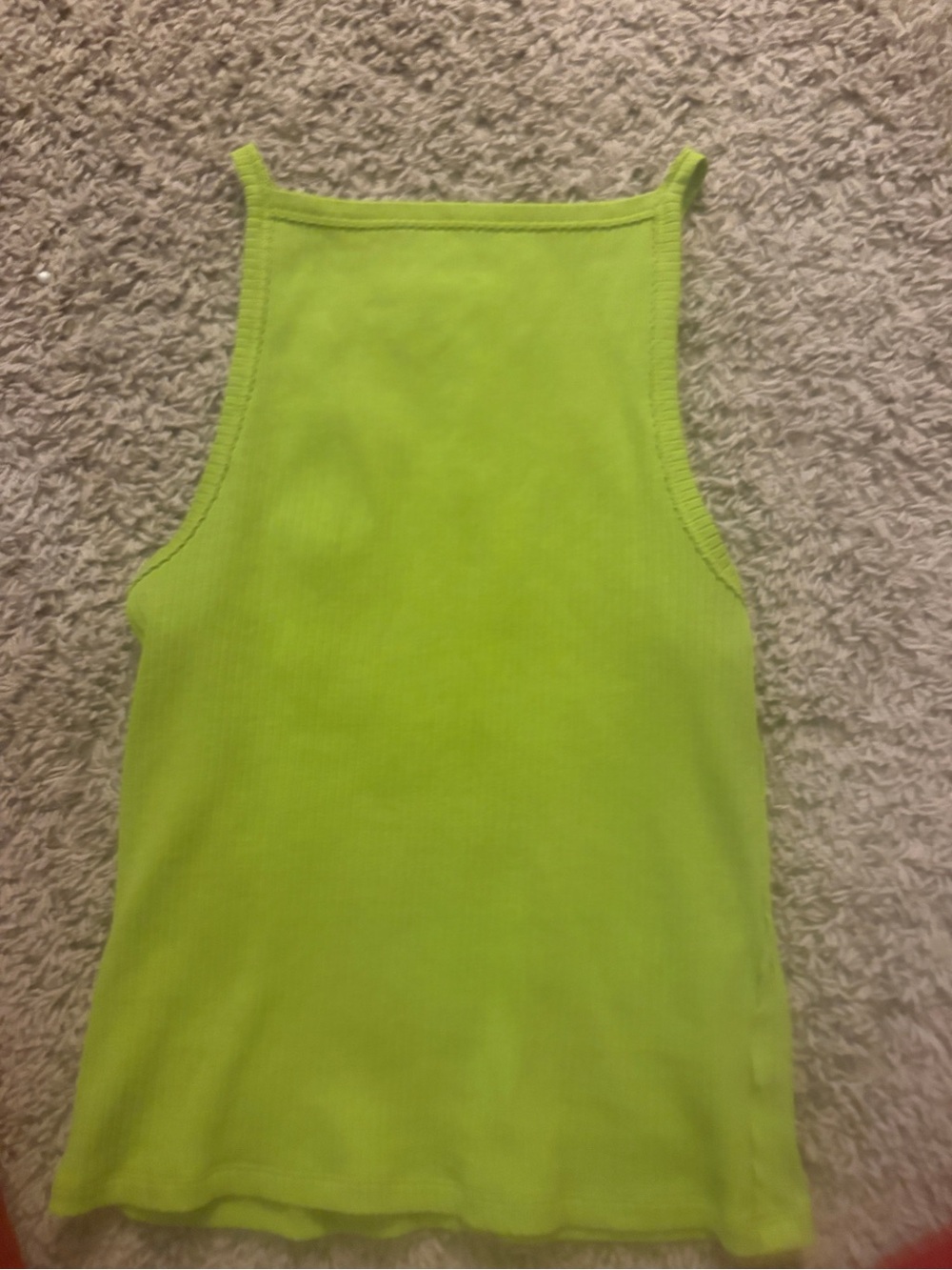 We The Free Neon Lime Ribbed Crop Tank